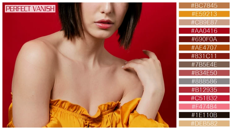 ファッショナブルな女性モデルの無料配色パターン 15色 フリー woman posing yellow