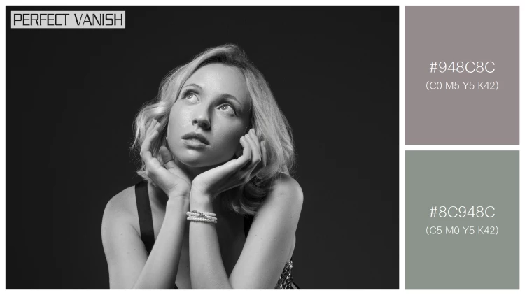 ファッショナブルな女性モデルの無料配色パターン 2色 フリー black white portrait