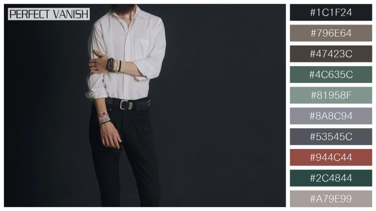スタイリッシュな男性モデルの無料配色パターン 10色 フリー man posing studio