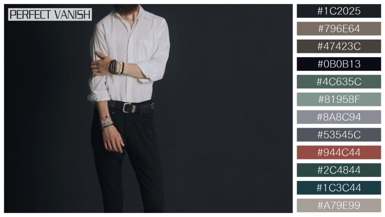 スタイリッシュな男性モデルの無料配色パターン 12色 フリー man posing studio