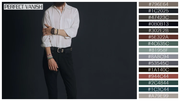 スタイリッシュな男性モデルの無料配色パターン 15色 フリー man posing studio