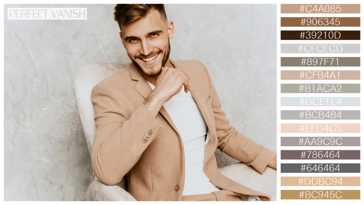 スタイリッシュな男性モデルの無料配色パターン 15色 フリー portrait handsome smiling