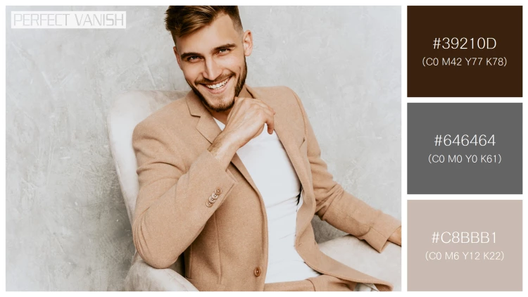 スタイリッシュな男性モデルの無料配色パターン 3色 フリー portrait handsome smiling