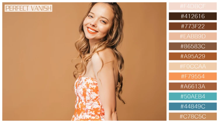 ファッショナブルな女性モデルの無料配色パターン 12色 フリー portrait beautiful smiling