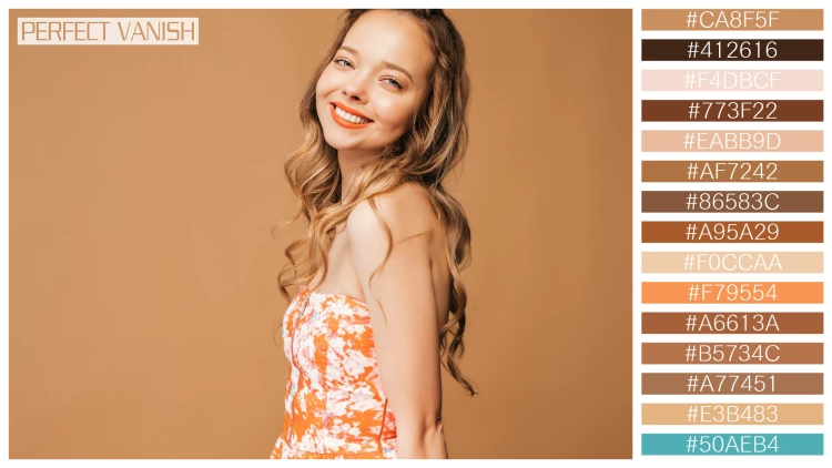 ファッショナブルな女性モデルの無料配色パターン 15色 フリー portrait beautiful smiling