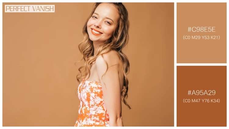 ファッショナブルな女性モデルの無料配色パターン 2色 フリー portrait beautiful smiling