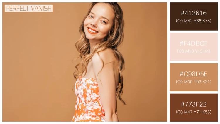 ファッショナブルな女性モデルの無料配色パターン 4色 フリー portrait beautiful smiling