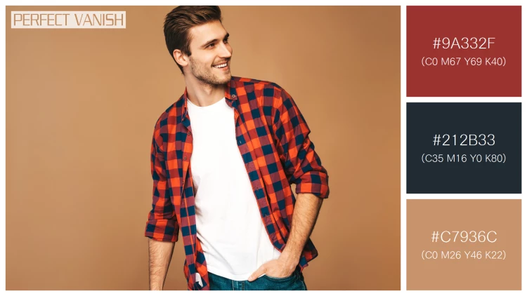 スタイリッシュな男性モデルの無料配色パターン 3色 フリー portrait handsome smiling