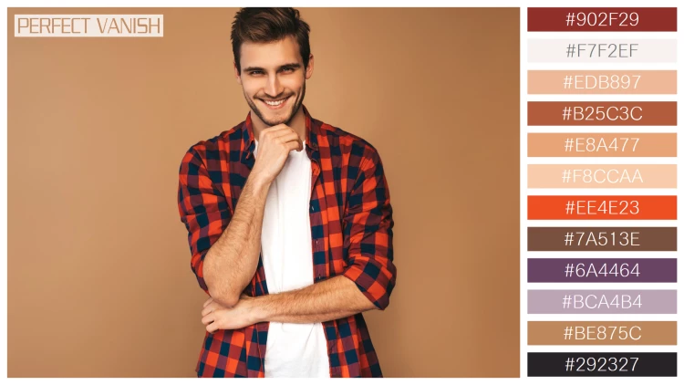 スタイリッシュな男性モデルの無料配色パターン 12色 フリー portrait handsome smiling