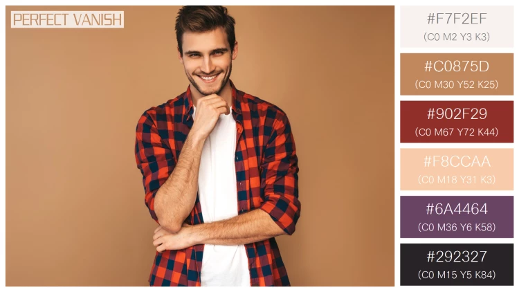 スタイリッシュな男性モデルの無料配色パターン 6色 フリー portrait handsome smiling