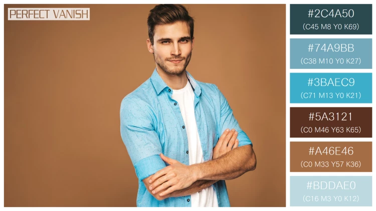 スタイリッシュな男性モデルの無料配色パターン 6色 フリー portrait handsome smiling
