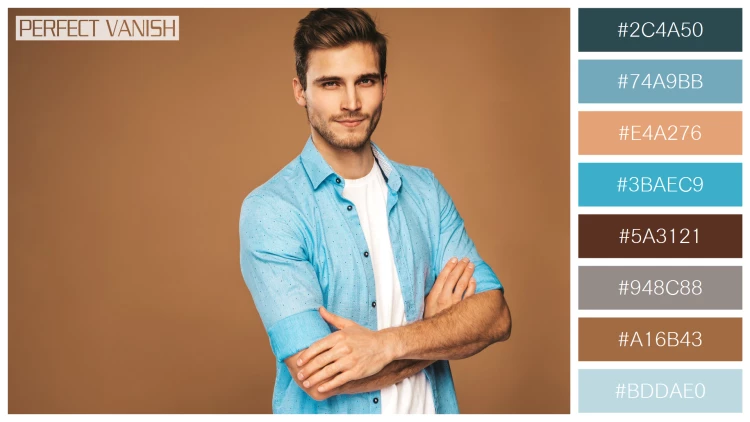スタイリッシュな男性モデルの無料配色パターン 8色 フリー portrait handsome smiling
