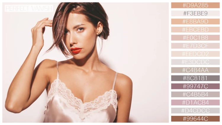 ファッショナブルな女性モデルの無料配色パターン 15色 フリー portrait beautiful sensual