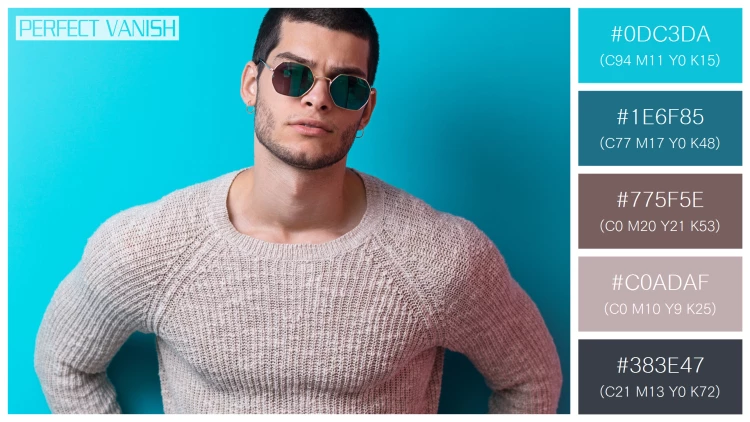 スタイリッシュな男性モデルの無料配色パターン 5色 フリー man wearing sunglasses