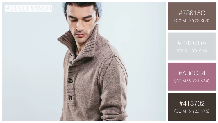 スタイリッシュな男性モデルの無料配色パターン 4色 フリー fashionable man winter