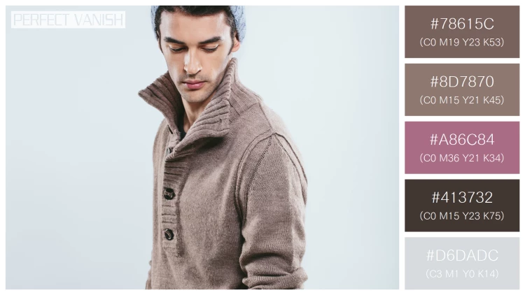 スタイリッシュな男性モデルの無料配色パターン 5色 フリー fashionable man winter