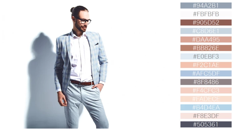 スタイリッシュな男性モデルの無料配色パターン 15色 フリー portrait handsome fashion