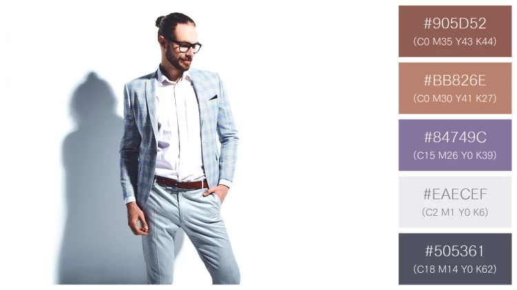 スタイリッシュな男性モデルの無料配色パターン 5色 フリー portrait handsome fashion