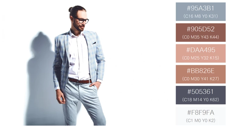 スタイリッシュな男性モデルの無料配色パターン 6色 フリー portrait handsome fashion