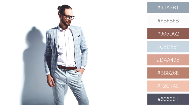 スタイリッシュな男性モデルの無料配色パターン 8色 フリー portrait handsome fashion