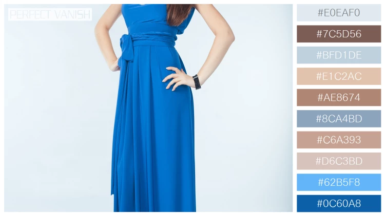 ファッショナブルな女性モデルの無料配色パターン 10色 フリー young woman blue