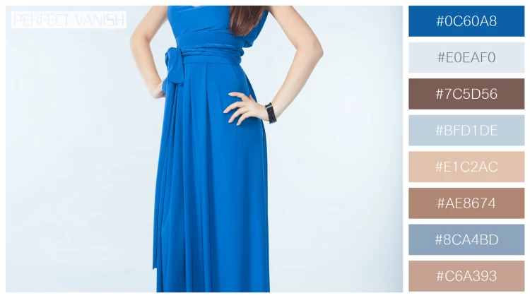 ファッショナブルな女性モデルの無料配色パターン 8色 フリー young woman blue