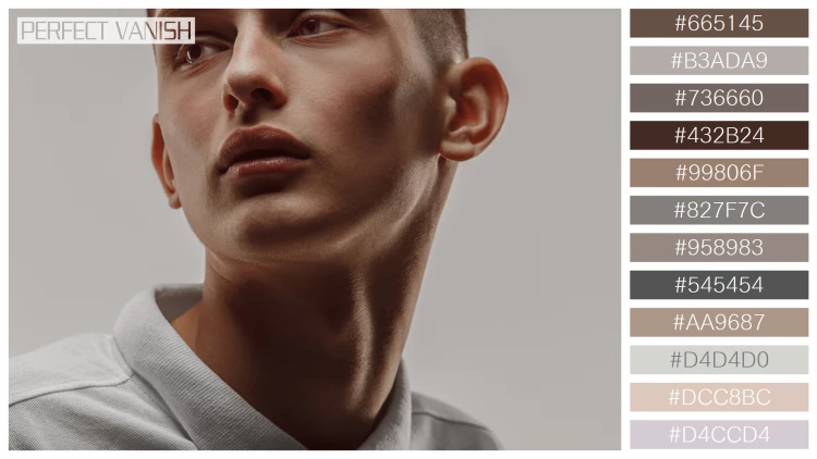 スタイリッシュな男性モデルの無料配色パターン 12色 フリー close up portrait
