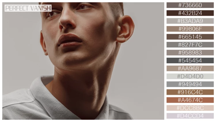スタイリッシュな男性モデルの無料配色パターン 15色 フリー close up portrait