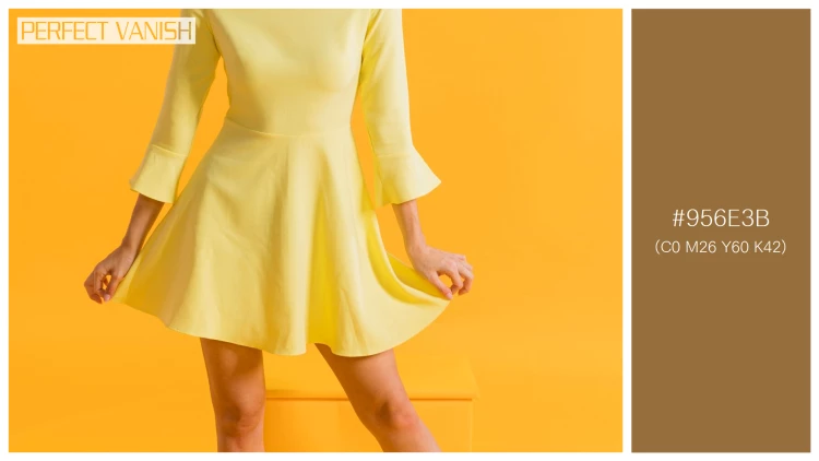 ファッショナブルな女性モデルの無料配色パターン 1色 フリー happy woman yellow