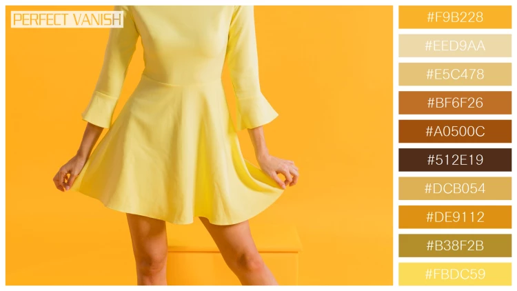 ファッショナブルな女性モデルの無料配色パターン 10色 フリー happy woman yellow