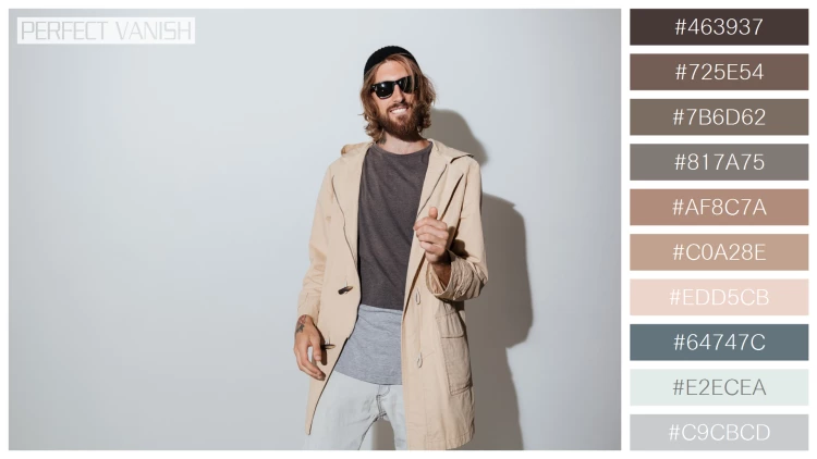 スタイリッシュな男性モデルの無料配色パターン 10色 フリー bearded hipster cheerful