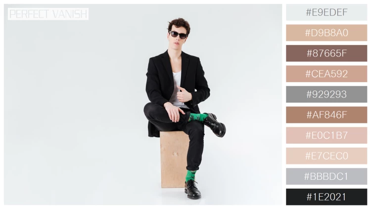 スタイリッシュな男性モデルの無料配色パターン 10色 フリー man suit sitting