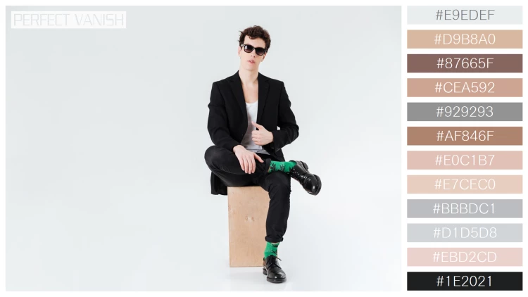 スタイリッシュな男性モデルの無料配色パターン 12色 フリー man suit sitting