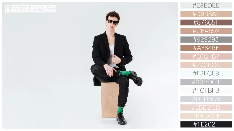 スタイリッシュな男性モデルの無料配色パターン 15色 フリー man suit sitting