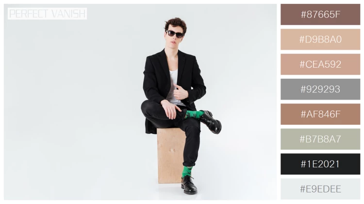スタイリッシュな男性モデルの無料配色パターン 8色 フリー man suit sitting