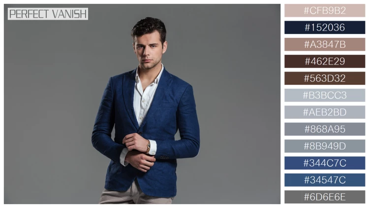 スタイリッシュな男性モデルの無料配色パターン 12色 フリー portrait confident handsome