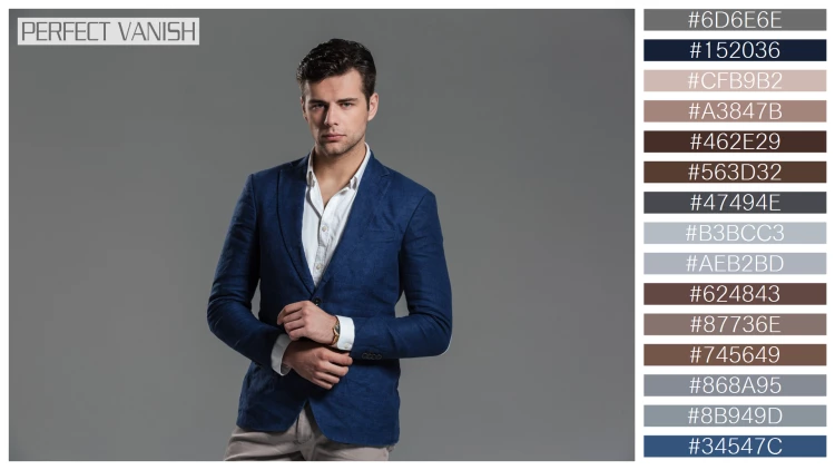 スタイリッシュな男性モデルの無料配色パターン 15色 フリー portrait confident handsome