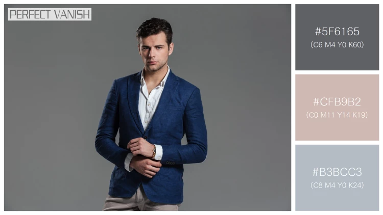 スタイリッシュな男性モデルの無料配色パターン 3色 フリー portrait confident handsome
