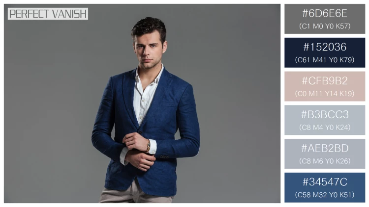 スタイリッシュな男性モデルの無料配色パターン 6色 フリー portrait confident handsome