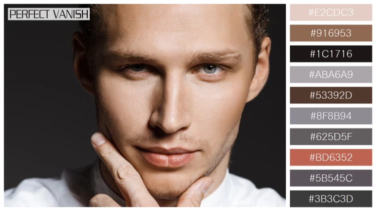 スタイリッシュな男性モデルの無料配色パターン 10色 フリー portrait attractive caucasian