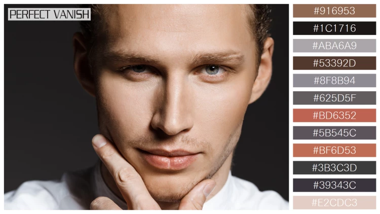 スタイリッシュな男性モデルの無料配色パターン 12色 フリー portrait attractive caucasian
