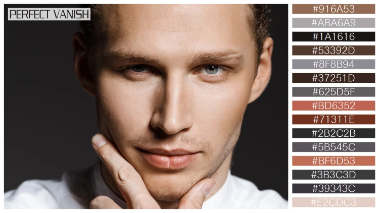 スタイリッシュな男性モデルの無料配色パターン 15色 フリー portrait attractive caucasian