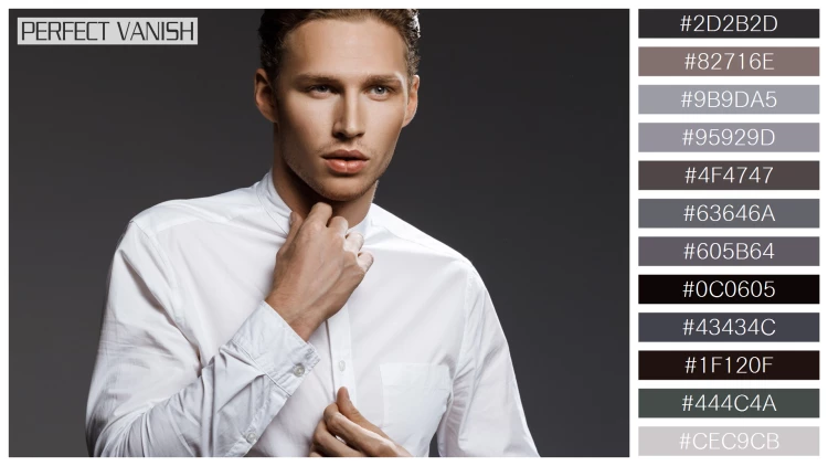 スタイリッシュな男性モデルの無料配色パターン 12色 フリー portrait attractive caucasian