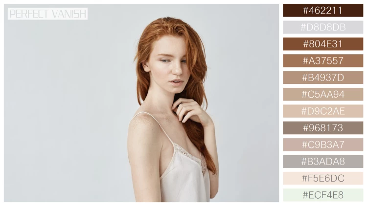 ファッショナブルな女性モデルの無料配色パターン 12色 フリー young redhead woman