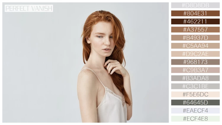 ファッショナブルな女性モデルの無料配色パターン 15色 フリー young redhead woman