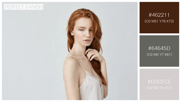 ファッショナブルな女性モデルの無料配色パターン 3色 フリー young redhead woman