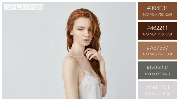 ファッショナブルな女性モデルの無料配色パターン 5色 フリー young redhead woman