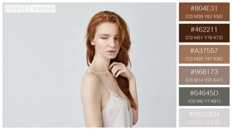 ファッショナブルな女性モデルの無料配色パターン 6色 フリー young redhead woman