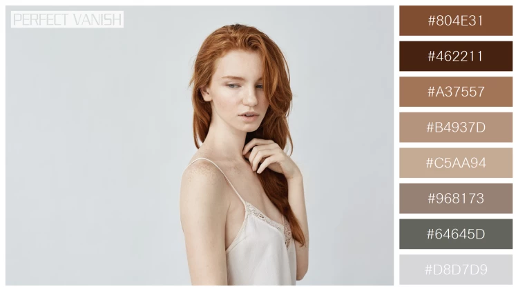 ファッショナブルな女性モデルの無料配色パターン 8色 フリー young redhead woman