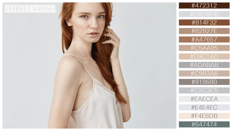 ファッショナブルな女性モデルの無料配色パターン 15色 フリー redhead woman posing